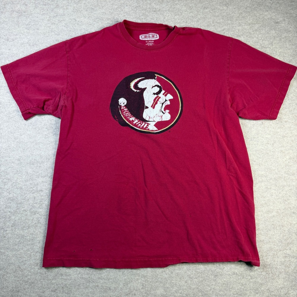 Florida State Seminoles T-Shirt XL Garnet Red Distressed FSU Graphic Tee Cotton
